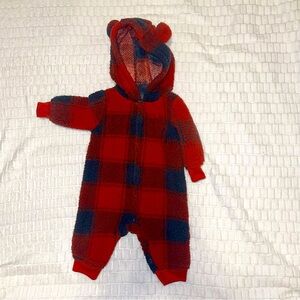 Carter’s Zip- Up Hooded Fleece Jumpsuit- baby boy - 3 months